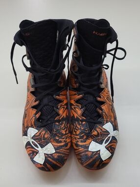 Under Armour Black & Orange Football Cleats